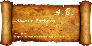 Adametz Barbara névjegykártya